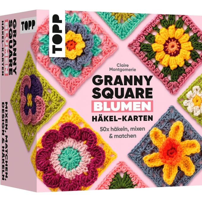 Haak kaarten Granny Square "Blumen"