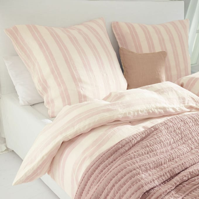 LOBERON Beddengoed Dordogne roze/crème
