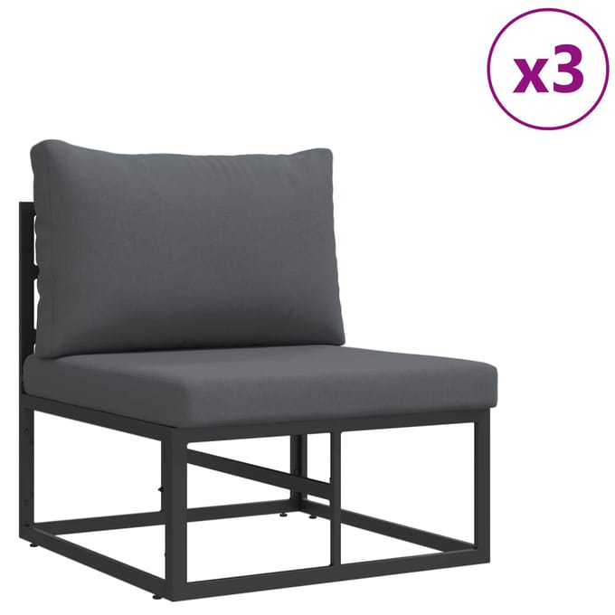 vidaXL - Tuinbank - Set - 8 - st - Zwart - Aluminium