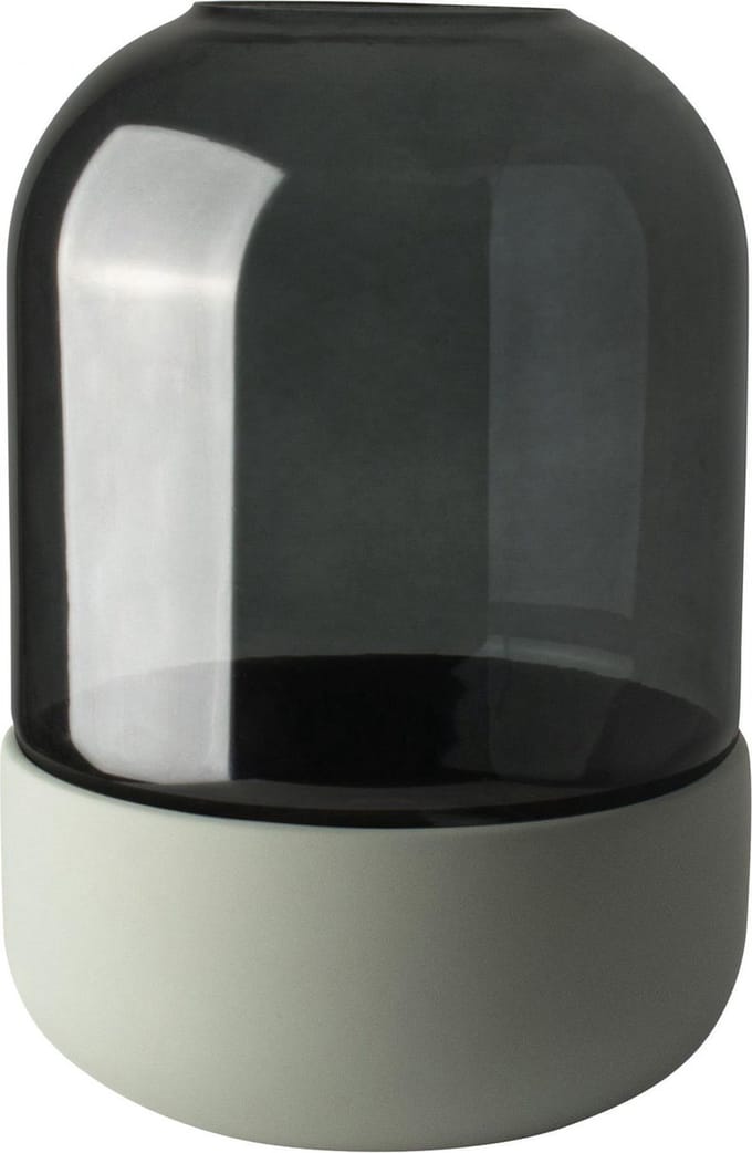 Gusta - Vaas - Grijs Groen - Glas Steen - ø17x24cm