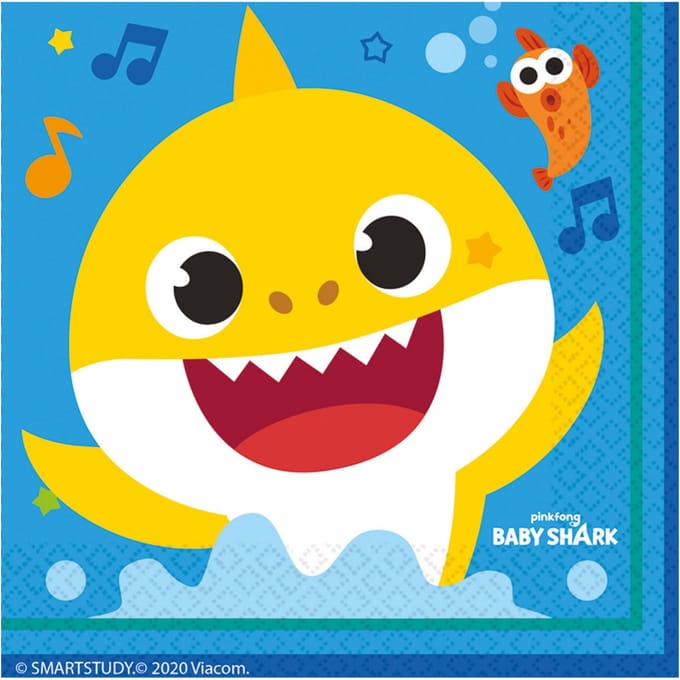 Amscan by Riethmuller - Riethmüller - Servetten - Baby Shark - (16 stuks)