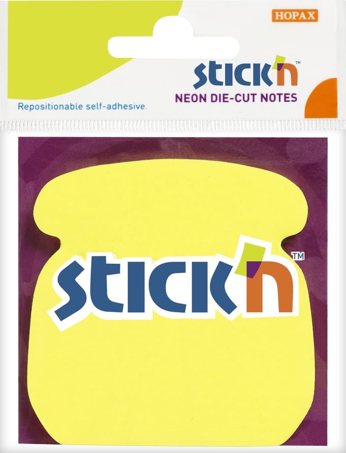 Stick'n Sticky Notes - 70x70mm - Telefoon Notes - 50 Memoblaadjes - Neon Geel
