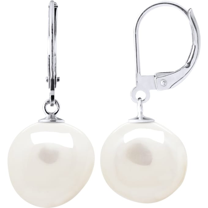 Oorbellen Wit Goud - Echte Cultuurversie Zoetwaterperlen Barok 12-13 mm