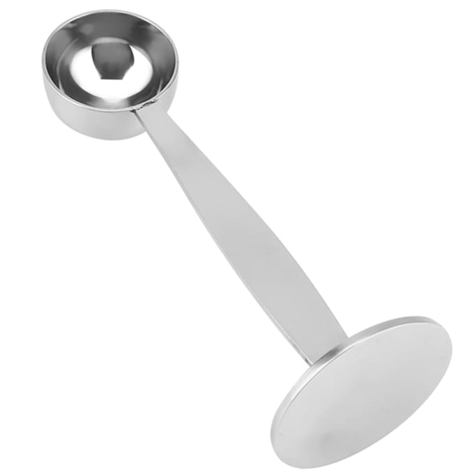 Dual purpose Stainless Steel Tamping Measuring Coffee Bean Powder Spoon Scoop white