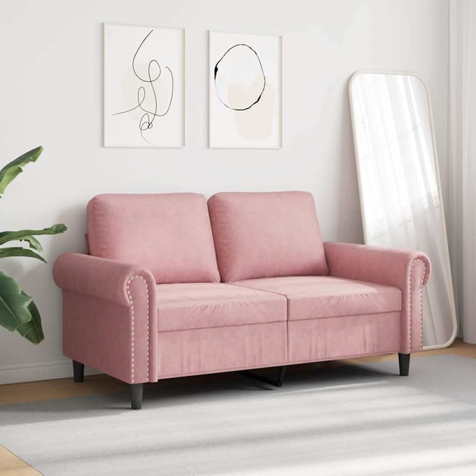 vidaXL - Tweezitsbank - 120 - cm - fluweel - roze