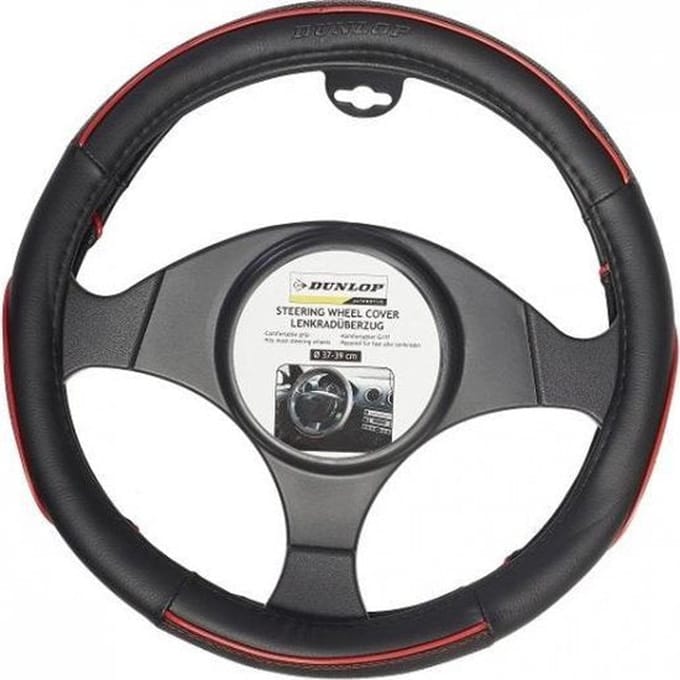 Dunlop Stuurhoes - Universeel - Pu - Zwart/rood - Ø37-39 cm
