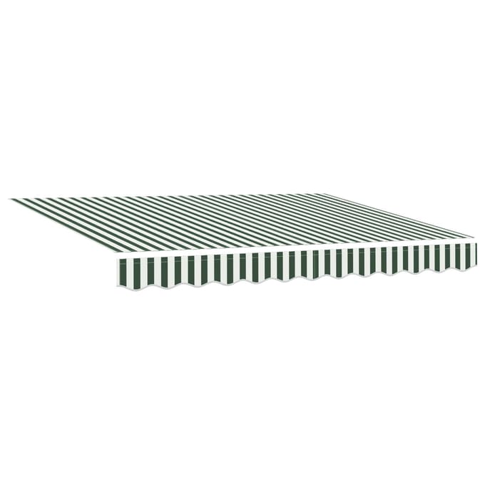 vidaXL - Uitschuifbare - luifel - Groen - en - Wit - 300 - x - 250 - x - 165 - cm