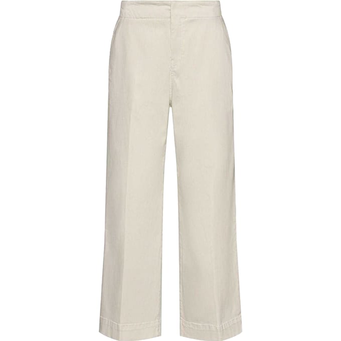 Boss Dames/Dames Tahiana Katoenen Rechte Broek (Wit)