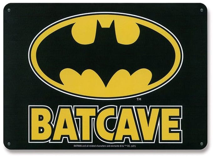 DC Comics Tinnen Bord Batcave 15 x 21 cm