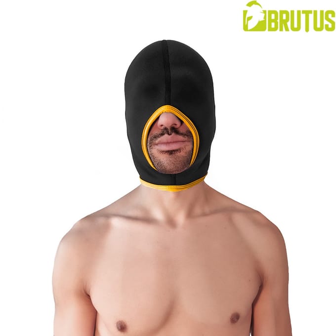 Brutus - Neoprene Blind Face Fucker Hood - Zwart/Geel