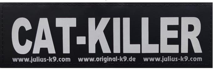 Julius-K9 Set Labels voor Powerharness - Large tekst: CAT KILLER