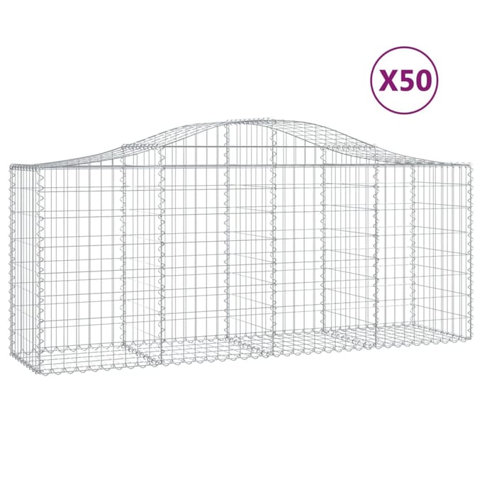 vidaXL - Schanskorven - 50 - st - gewelfd - 200x50x80/100 - cm - ijzer