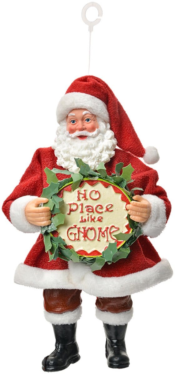 Clayre & Eef Kersthanger Kerstman 17 cm Rood Textiel