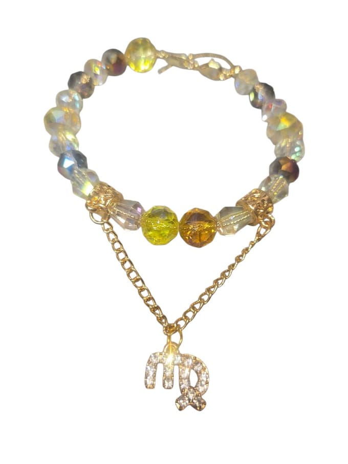 Armband diamandkralen en vlinders