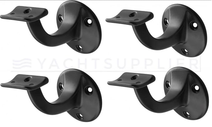 Leuninghouder zwart 75mm - Opschroef - Hol zadel Hermeta - 3505-70 - 4 stuks