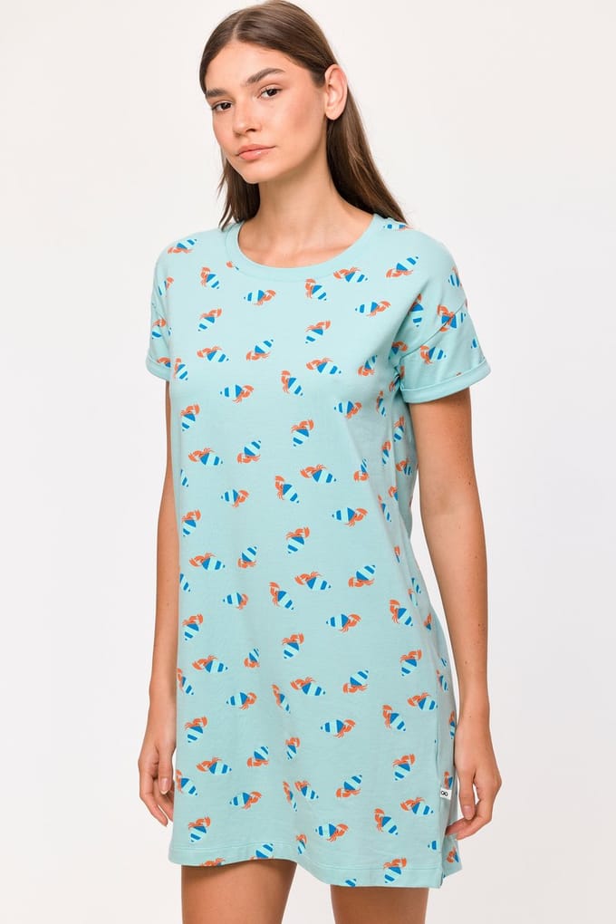 WOODY SLAAPKLEEDJE KREEFT TURQUOISE (10 jaar)