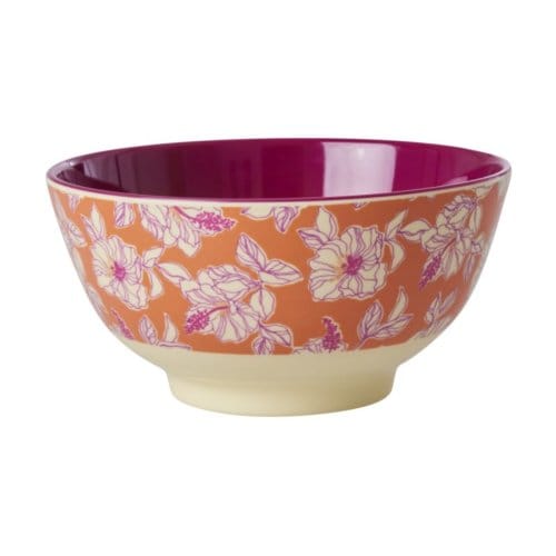 Rice melamine kom medium faded hibiscus