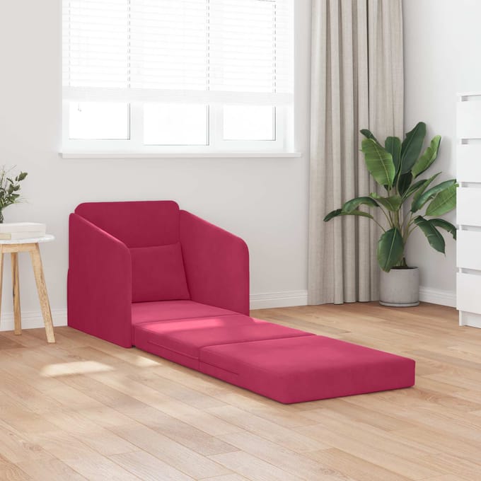 vidaXL Slaapbank Wijnrood 65 x 80 x 83 cm Fluweel