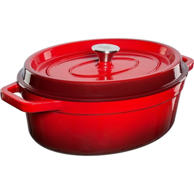 Grand Feu - Geëmailleerd gietijzeren braadpan - ovaal - 5,6 l - rood
