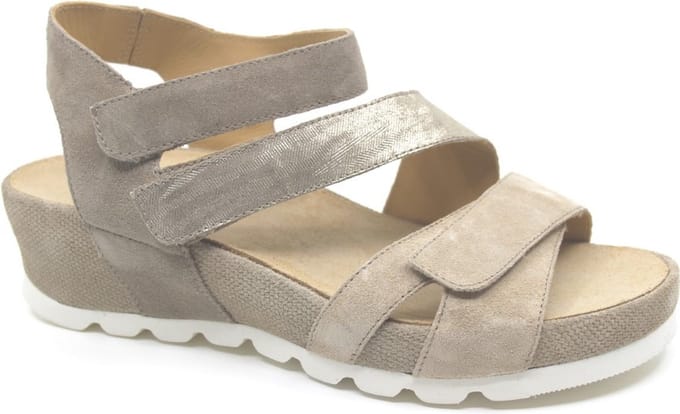 Durea, 7405 028 0289, Beige combi kleurige brede dames sandalen