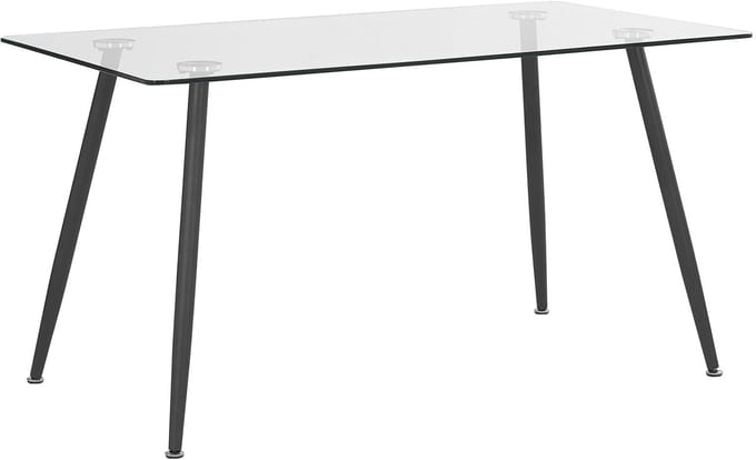 MIDLAND - Eettafel - Zwart - 80 x 140 cm - Veiligheidsglas