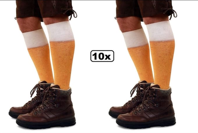 10x Paar bier sokken lang mt.39-42 en mt.43-46