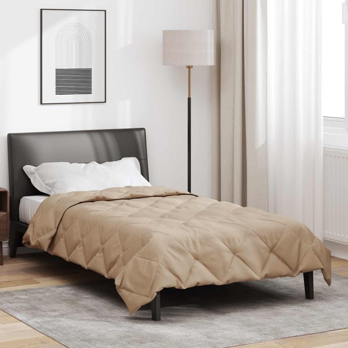 vidaXL Vol jaar dekbed 135 x 220 cm 300 gsm Taupe