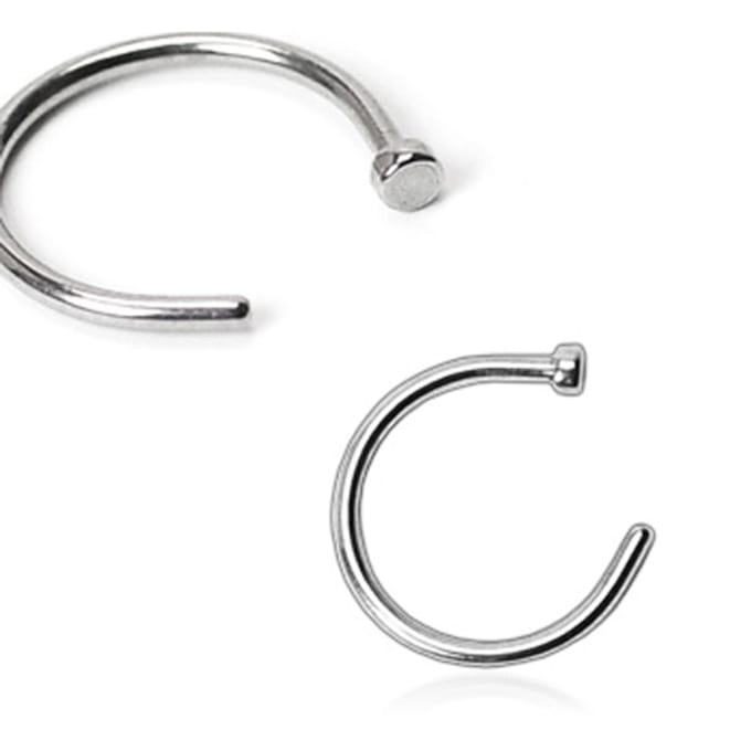Neuspiercing open ring 0.8x8 - zilver - LMPiercings