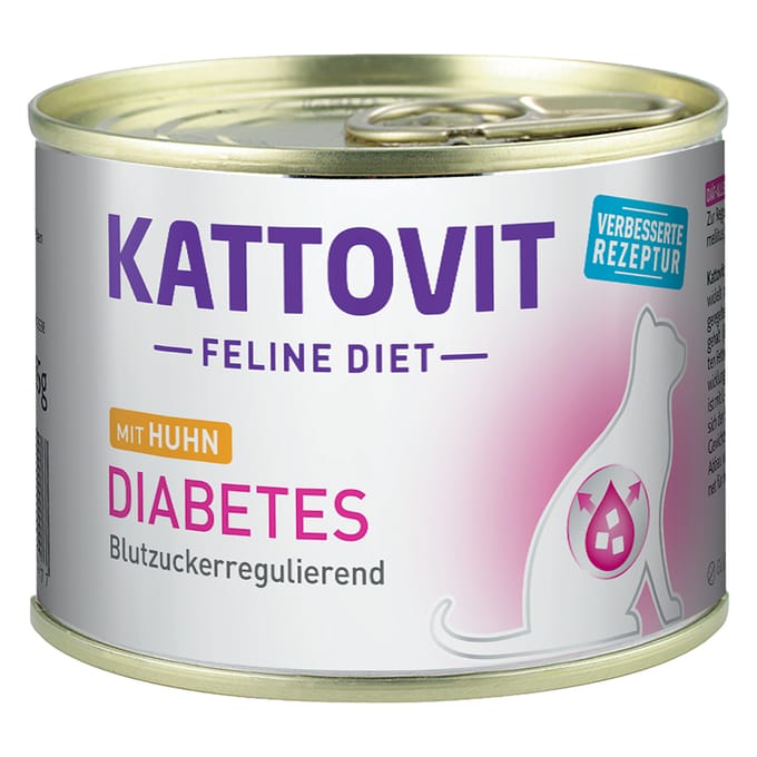 12x185g Diabetes (Bloedsuiker) Kip Kattovit Kattenvoer