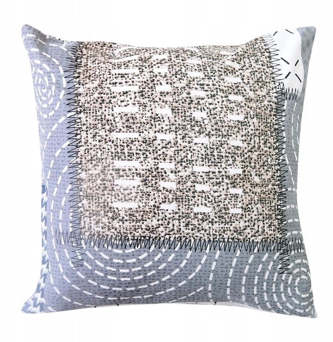 Flanelove Kussensloop 40x40 cm Grijs Patchwork - Zacht & Warm