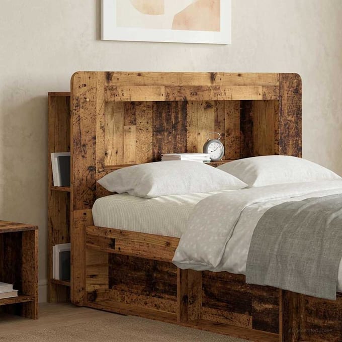 vidaXL - Hoofdeinde - Kast - met - opslag - Oud - hout - Geconstrueerd - hout