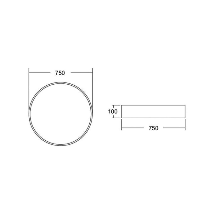 BRUMBERG Biro Cirkel, Ø 75 cm, aan/uit, zilver, 3.000 K