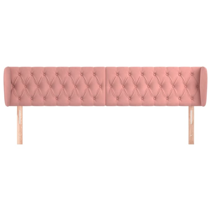vidaXL - Hoofdbord - met - randen - 203x23x78/88 - cm - fluweel - roze