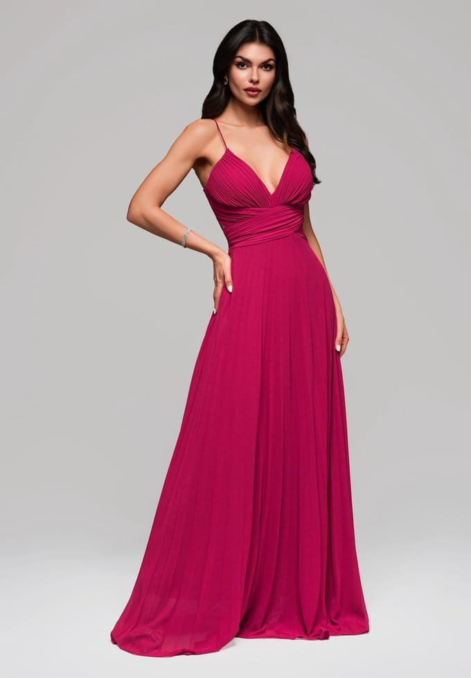 LARICA Jurk - Rits - Jurk Donkerrood S