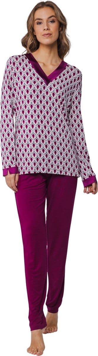 Pastunette pyjama dames - dark red print - 25242-320-2/283 - maat 44