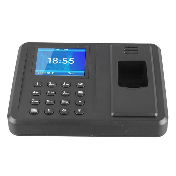 Vingerafdruk Aanwezigheidsmachine Tijdklok Stempelmachine Kantoor Tijdkaartmachine voor Werknemers black