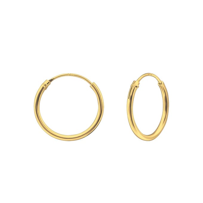 Montebello Oorbellen Alina M - 925 Zilver Verguld - 1,2mm - ∅14mm