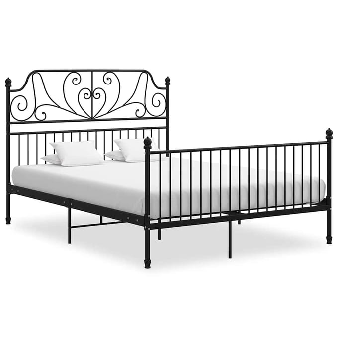 vidaXL - Bedframe - metaal - zwart - 140x200 - cm