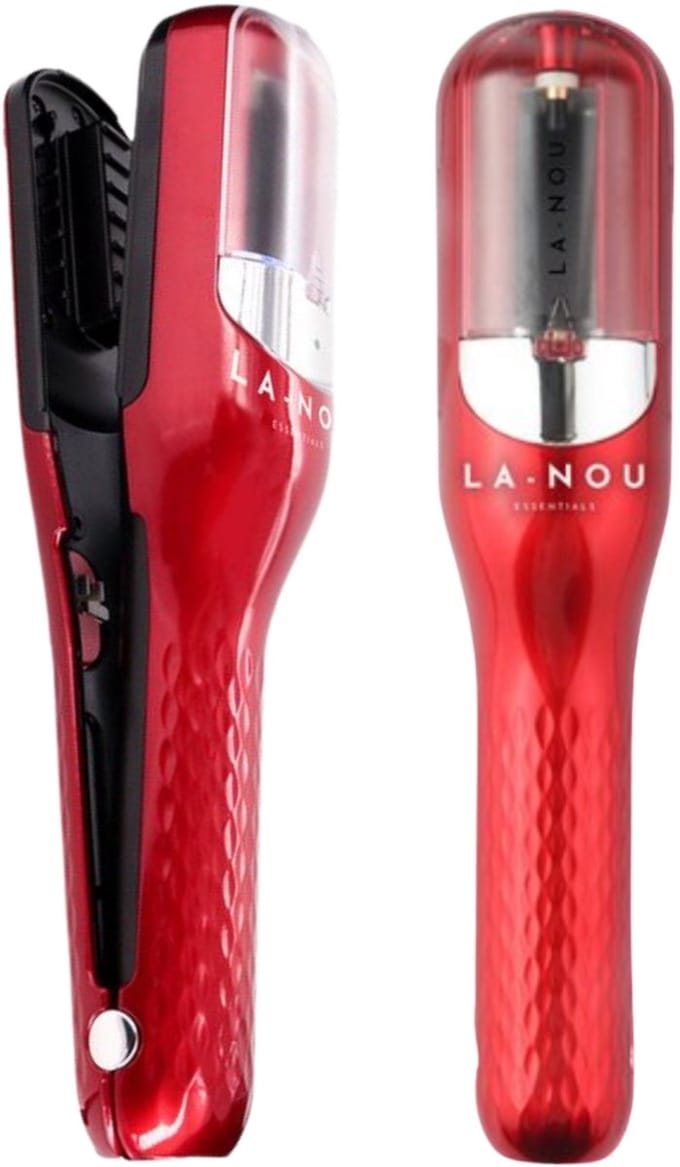La Nou® Split Ends Trimmer 4 - Split Ender Pro - Split Remover Incl. accessoires - Split Trimmer Voor Gespleten Haarpunten - Split end Remover - Split end Trimmer Vrouwen - Rood