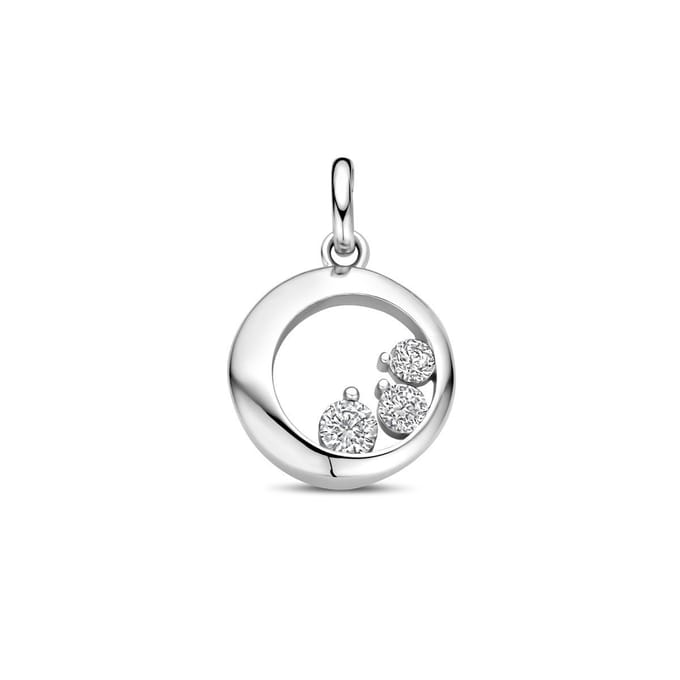 zilver gerhodineerd hanger zirkonia 18 mm 1339733