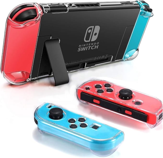 Dockable Clear Case voor Nintendo Switch, beschermhoes voor Nintendo Switch en Joy Con Controller- kristalhelder