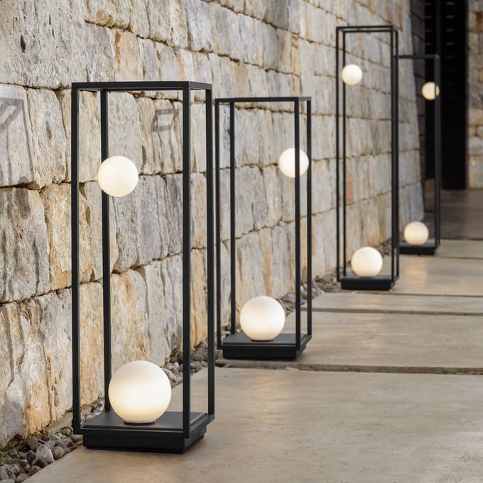 Karman Abachina LED vloerlamp IP65 103cm zwart