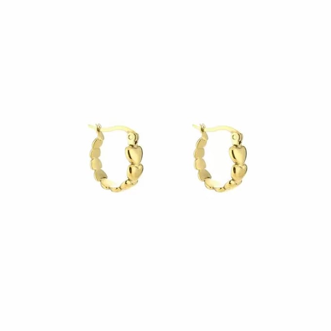 Oorbellen Stainless Steel - Goud - Hartjes