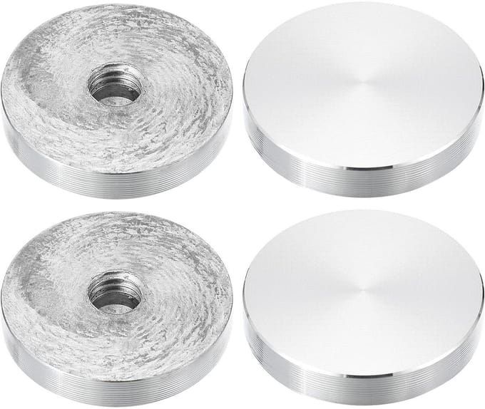 Allecta - Aluminium schijf set: 40 mm diameter, M10 schroefdraad, 4 stuks