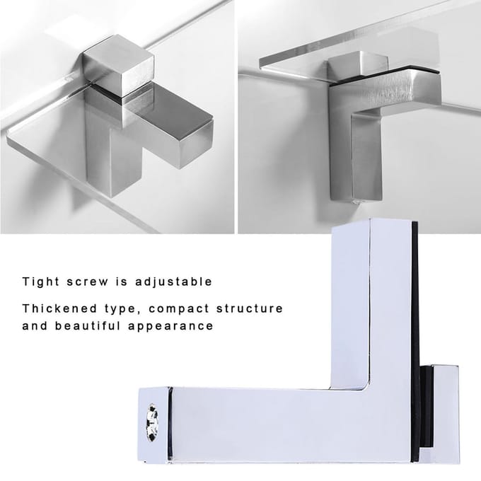 Verdikt Klem Glasplank Zinklegering Verstelbaar F-Type Plaat Hardware Fittingen Glanzend