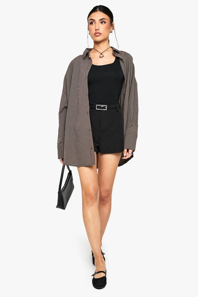 boohoo Dames Tailored Mini Shorts | Zwart | Maat: 36