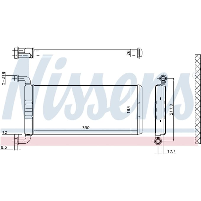 Warmtewisselaar, interieur verwarming NISSENS 72041