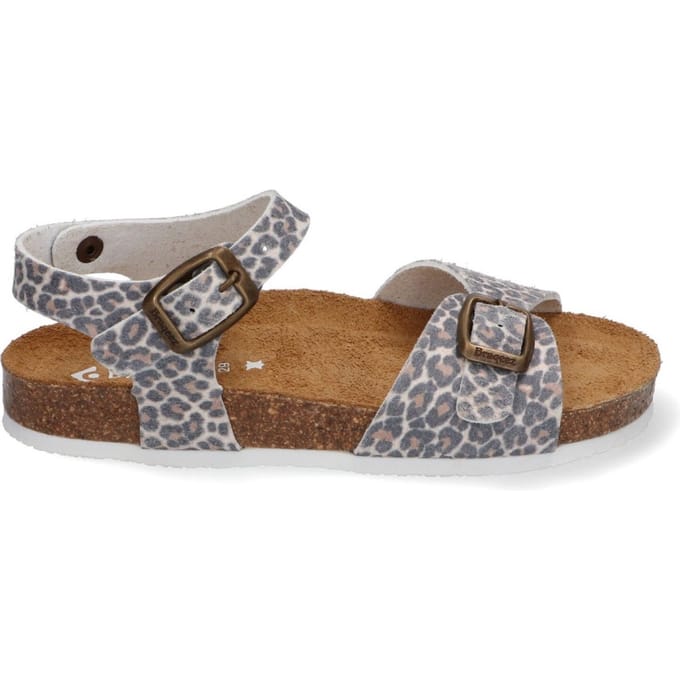 Braqeez - Maat 33 - Sally Spain Meisjes Sandalen - Print - Leer - Gesp