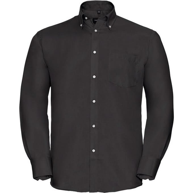 Russell Collection Heren Ultimate Non-Iron Formeel Overhemd Met Lange Mouwen (Zwart)