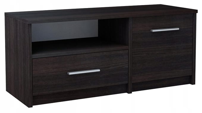 UFC BODO Serie - Wenge TV Meubel - 1 Deur - 1 Lade - Open Schap
